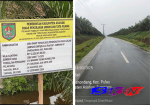 Diduga Gunakan Base Oplos, Proyek Ruas Jalan Pulau Rakyat-Simpang Empat Senilai Rp.12,3 Miliar Dilaporkan di Kejari Asahan
