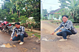 Belum Genap Satu Tahun, Proyek Hotmix Di Desa Gunung Mas Rusak, Dinas PUPR Lampung Timur Terkesan Tutup Mata