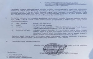 Dugaan Pemanfaatan Sumber Daya Air dan Tata Ruang Tanpa Izin, Ditreskrimsus Panggil CV. Wiki Tirta