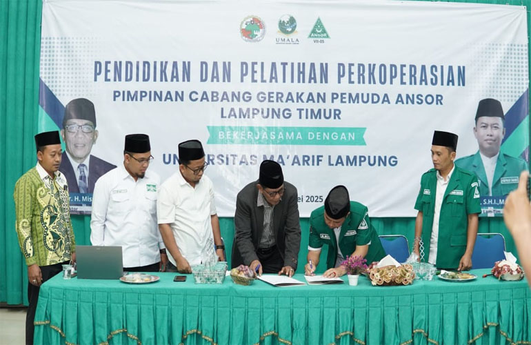 PC GP Ansor Lampung Timur Jalin Kerja Sama Dengan Universitas Ma'arif Lampung