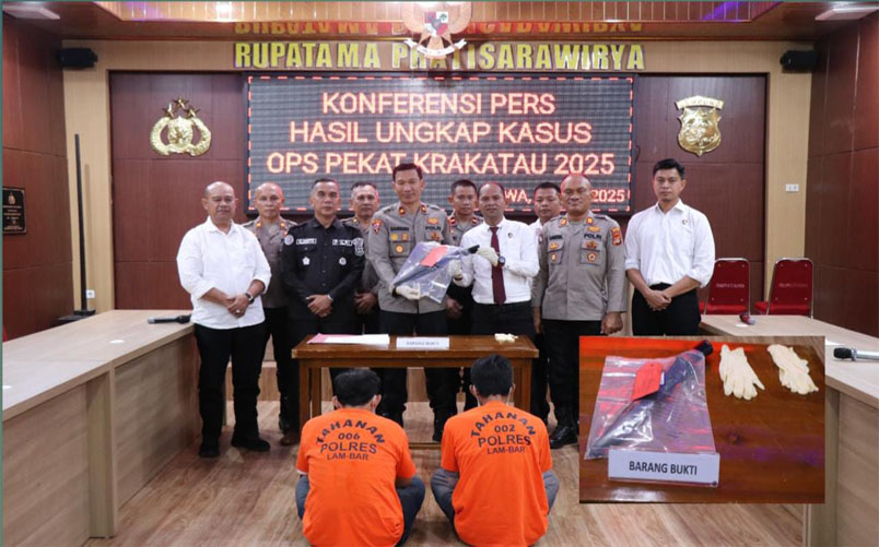 Polres Lampung Barat Gelar Konferensi Pers Hasil Operasi Pekat Krakatau 2025