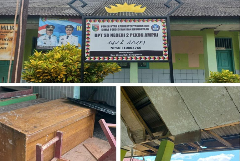 Terkesan Dibiarkan, Kondisi Sekolah Rusak Parah, Dana BOS SDN2 Desa Ampai Kecamatan Limau Menuai Sorotan
