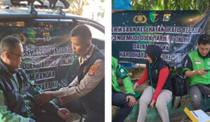 Biddokkes Polda Lampung Gelar Bakti Sosial Pelayanan Kesehatan Mobile untuk Pengemudi Ojek Online