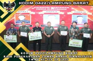 Kodim 0422/Lampung Barat Raih Penghargaan Lomba Karya Jurnalistik TMMD ke-124 TA 2025