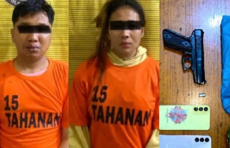 Pasutri Warga Bromo Medan Nyangkut Di Polres Binjai, Akibat 1 Kg Sabu Dan Senpi Rakitan