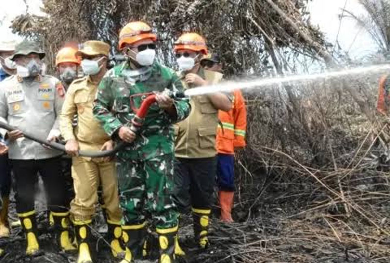 Pangdam 1/BB Kerahkan 920 Pasukan Untuk Pemadam Karhutla Di Riau