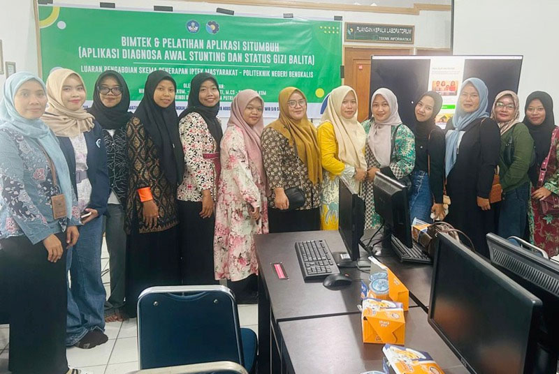 Politeknik Negeri Bengkalis Adakan Giat PKM Terkait Pelatihan Penggunaan Aplikasi Diagnosa Awal Stunting.