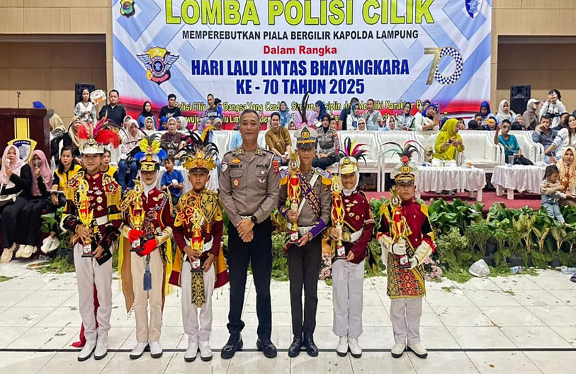 Polisi Cilik Polres Lampung Barat Raih Juara Madya III Lomba Polisi Cilik HUT Lalu Lintas Ke 70
