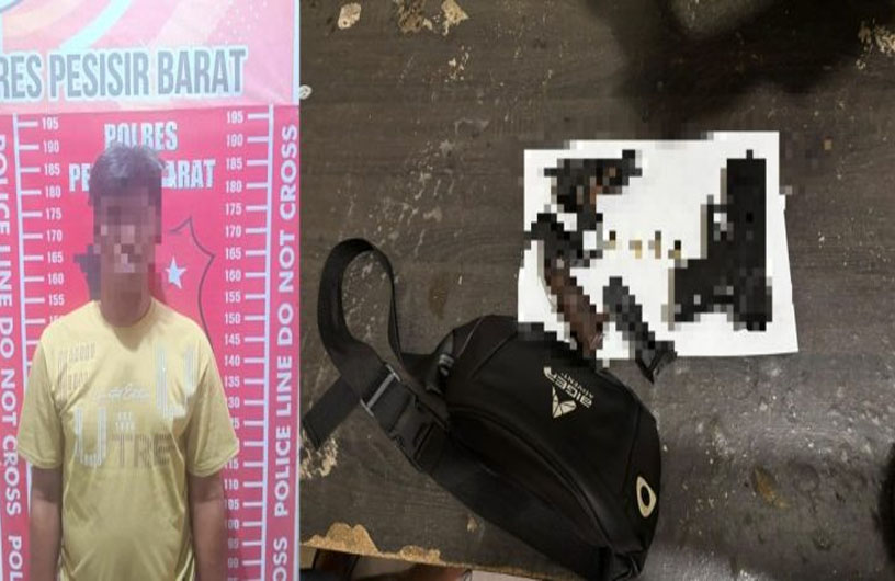 Satreskrim Polres Pesisir Barat Berhasil Amankan Pemilik Dua Pucuk Senjata Api Rakitan, Ini Dia Orangnya