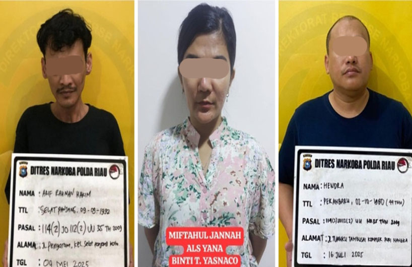Tiga Orang Pemasok Ribuan “ Pil Setan “ Ektasi Di Pekanbaru Ditangkap, Begini Penangkapannya