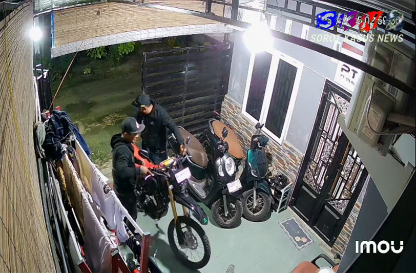 Aksi Nekat Pencurian Sepeda Motor Terekam CCTV Di Kisaran
