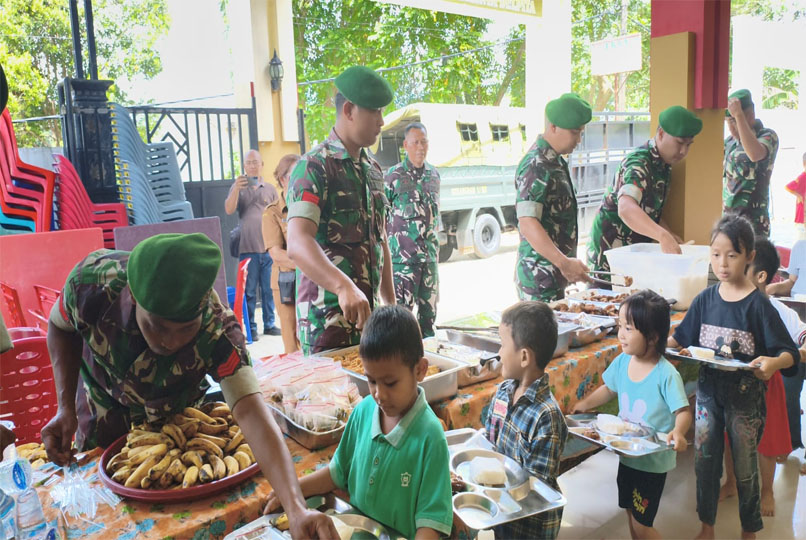 Kodam I/BB Salurkan 250 Paket Makanan Sehat Bergizi Ke Panti Asuhan Di Medan