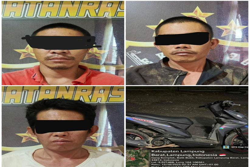 Polres Lampung Barat Amankan Tiga Pelaku Curanmor