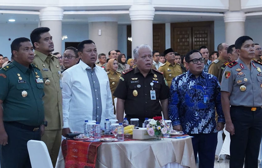 Kasdam I/BB Hadiri Penandatanganan MOU PKS Kejaksaan dan Pemprov terkait Pidana Kerja Sosial di Kantor Gubsu