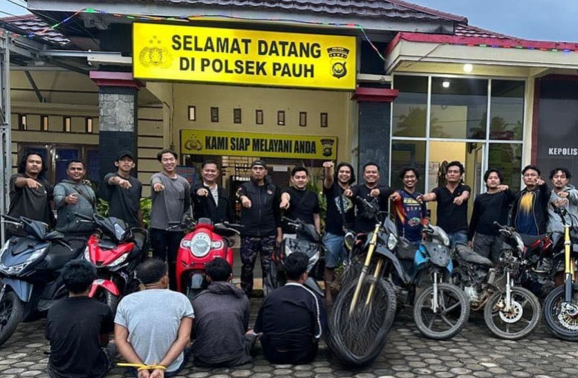 Unit Reskrim Polsek Pauh Bersama Tim Macan Pseko Amankan Empat Pelaku Sindikat Curanmor