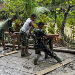 Karya Bakti Skala Besar Kodam I/BB Dimulai, Jembatan Perintis Garuda di Sungai Hou Nias Dibangun