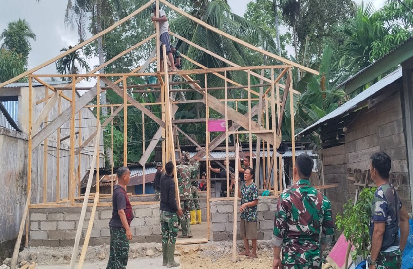 Kodam I Bukit Barisan Percepat Pembangunan RTLH Milik Warga di Desa Bawadesolo