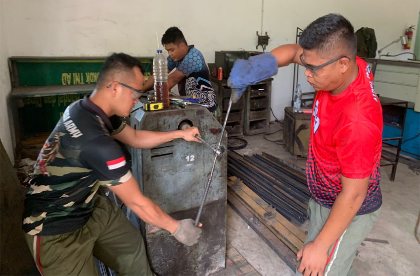 Kodam XIX Tuanku Tambusai Genjot Produksi Jembatan Gantung Garuda