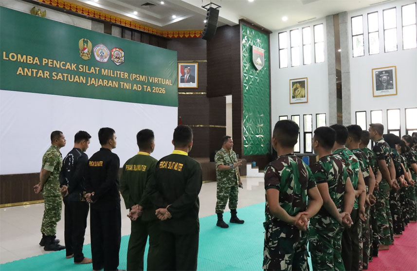 Kodam XIX Tuanku Tambusai Matangkan Atlet Pencak Silat Militer Jelang Lomba Virtual TNI AD