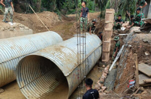 Kodim 0205/TK Rampungkan Pembangunan Jembatan Aramco Penghubung Desa Lau Garut - Mardingding