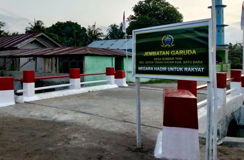 Kodim 0208/Asahan Rampungkan Pembangunan Jembatan Aramco di Desa Sumber Tani