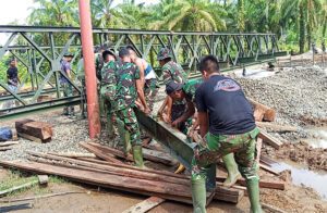 Kodim 0211/TT Mulai Pembangunan Jembatan Modular Type 21 di Desa Ampolu Pasca Banjir Bandang