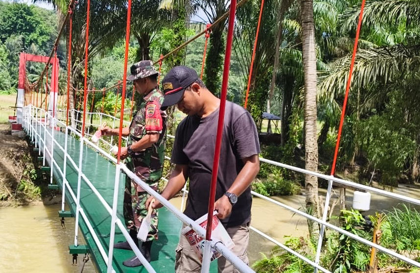 Kodim 0212/TS Rampungkan Jembatan Perintis Garuda di Padang Bolak Julu, Akses Warga Kembali Normal