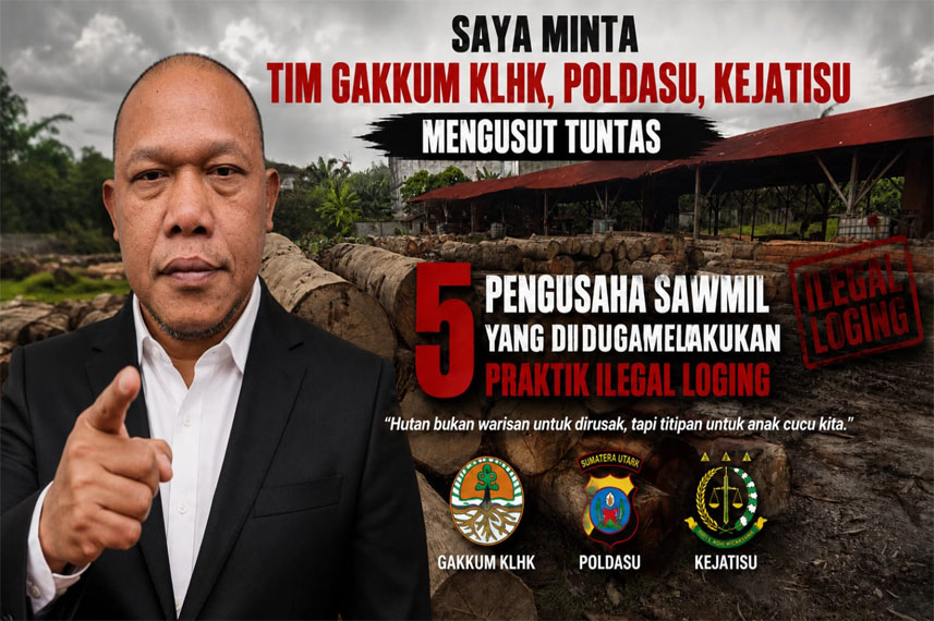 LBH Publik Asahan : Temuan 1677 Kayu Gelondongan Yang Diduga Ilegal Di Kab. Asahan Disinyalir Ada Aliran Dana Siluman