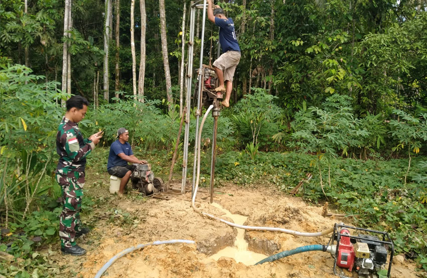 Satgas Kodam l Bukit Barisan Melanjutkan Pembangunan Sumur Bor di Gunung Sitoli