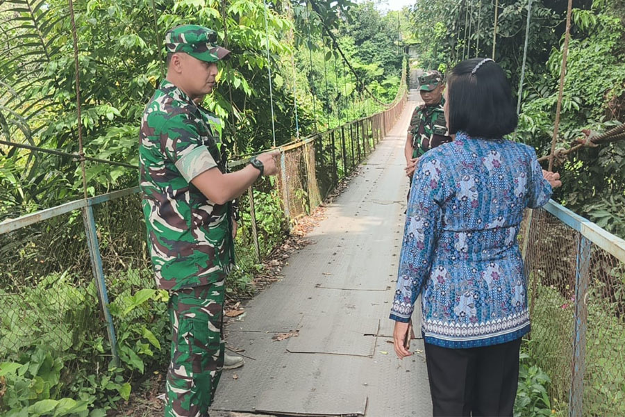 Sinergi Kodim 0204/DS dan Warga, Jembatan Perintis Garuda Kembali Layak Dilalui