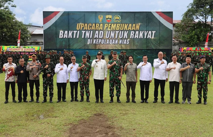 Upacara Pembukaan Karya Bakti Skala Besar TNI AD Tahun 2026 di Pulau Nias