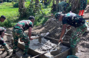 Bakti TNI untuk Rakyat, Pembangunan Jembatan Gantung Sungai Sowu di Gunungsitoli Capai 50,5 Persen