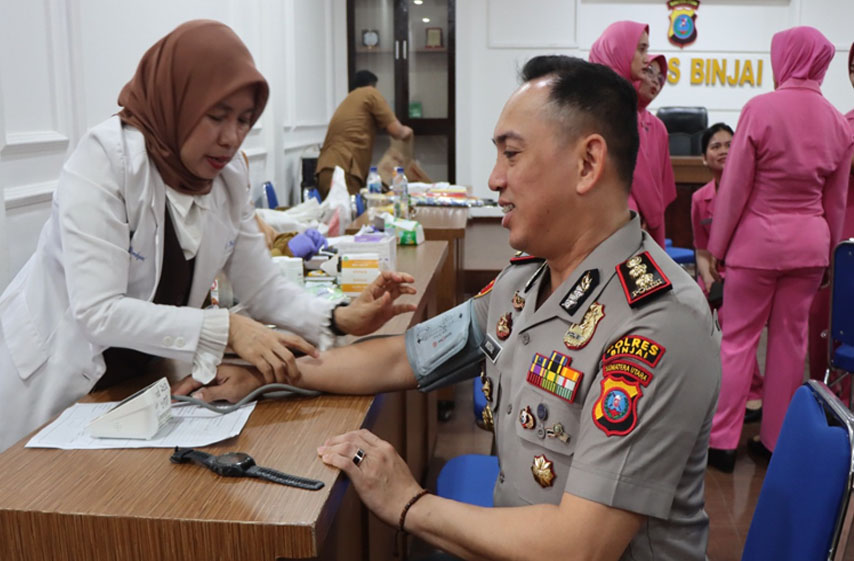 Sambut Hari Jadi Bhayangkara Ke-80, Polres Binjai Gelar Kegiatan Donor Darah