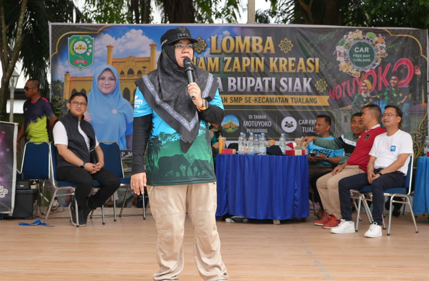 Sinergi Budaya dan Ekonomi, Bupati Siak Buka Lomba Senam Zapin Kreasi di CFD Tualang
