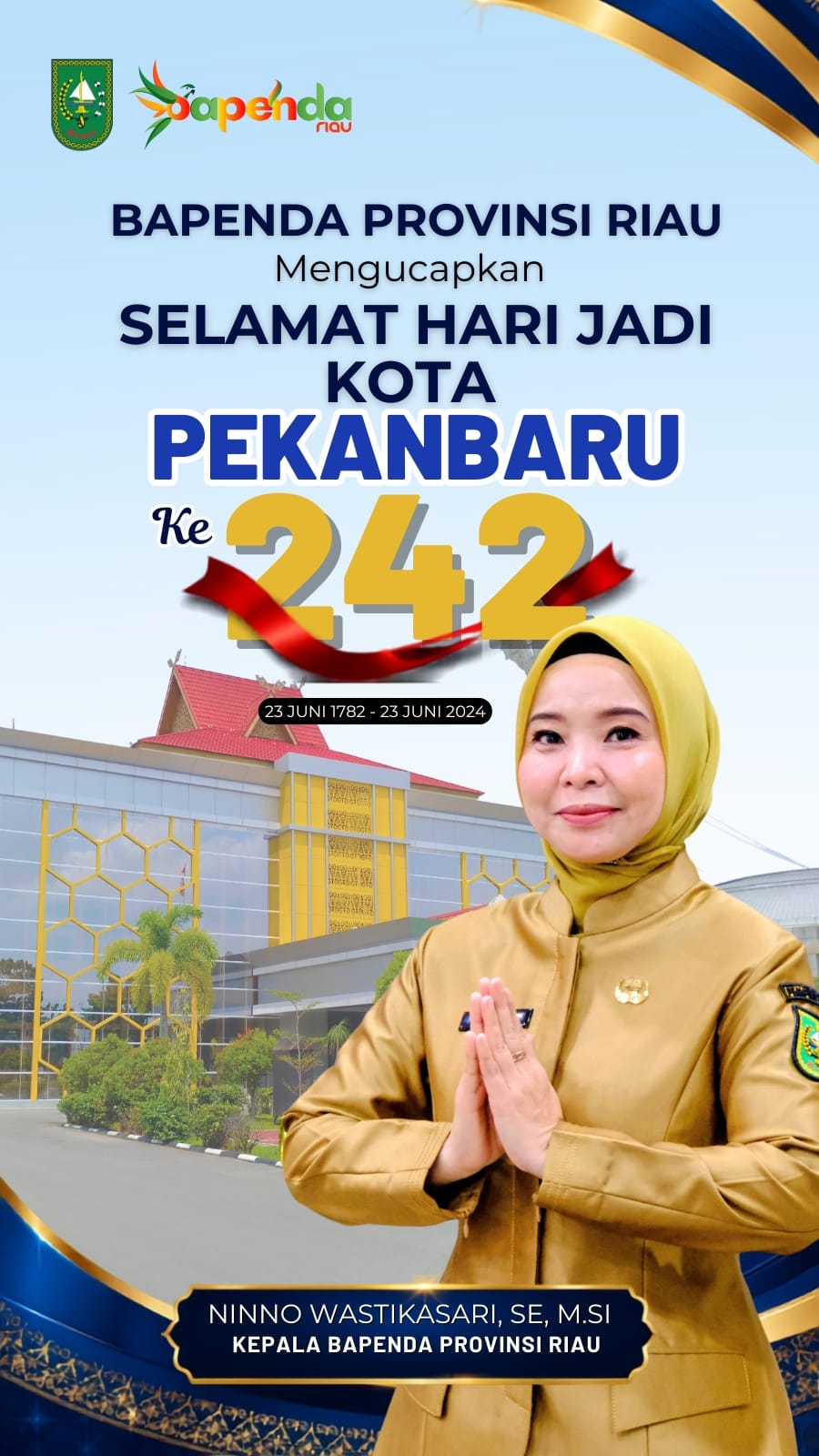 UCAPAN BAPENDA RIAU HUT PEKNBARU