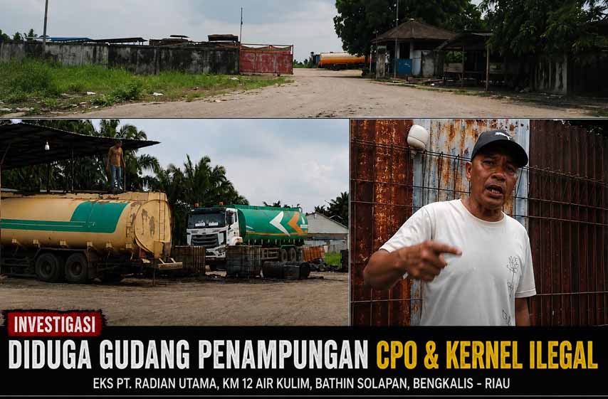 Aktivitas Gudang CPO Di Lokasi Eks PT Radian KM 12 Kulim Duri Diduga Ilegal, Pekerjanya Sebut Dibekingin Oknum Polda Riau