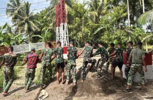 Bakti TNI Hadirkan Harapan Baru, Jembatan Gantung Idanoho Nias Selatan Hampir Rampung