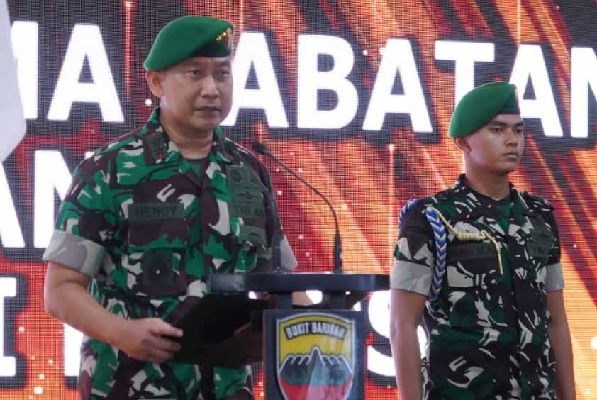 Pangdam I/BB Mayjen TNI Hendy Antariksa Pimpin Sertijab Asops Kasdam I/BB dan Danyonarmed 2/KS serta Tradisi Korps
