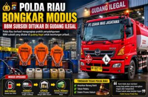 Tim Ditreskrimsus Polda Riau Bongkar Penimbunan BBM Bersubsidi di Kabupaten Rohil