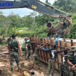 Bakti TNI, Pembangunan Jembatan Modular di Gunungsitoli Masuki Tahap Pengecoran Abutmen