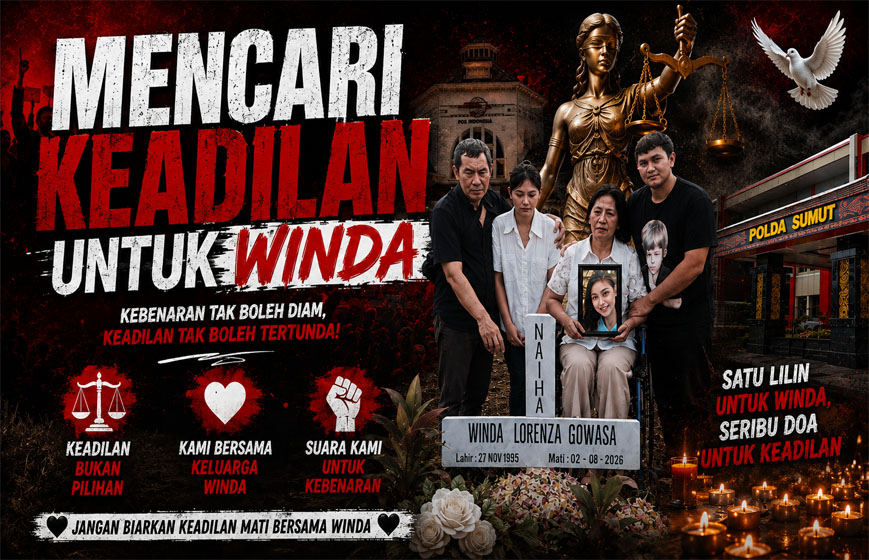 Keluarga Alm Winda Lorenza Akan Gelar Aksi Damai di Mapoldasu Bersama Masyarakat Peduli Keadilan