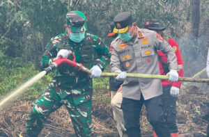 Pangdam XIX/Tuanku Tambusai Mayjen TNI Agus Hadi Waluyo Cek Langsung Penanganan Karhutla di Kerumutan