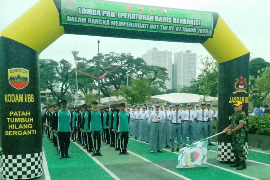 HUT Ke - 81 TNI, Kodam I/BB Gelar Lomba PBB Pelajar dan Mahasiswa
