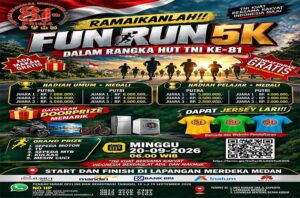Kodam I/BB Ajak Masyarakat Semarakkan HUT ke-81 TNI Lewat Fun Run 5K