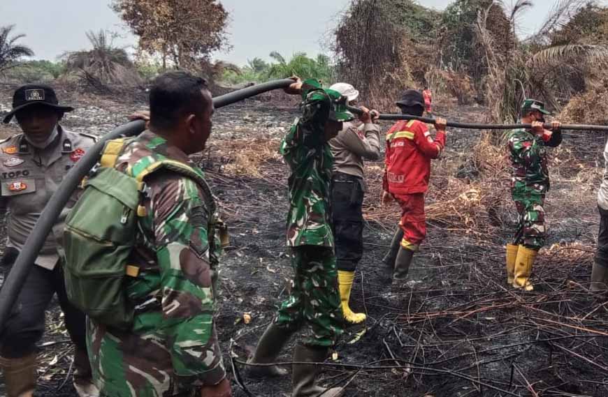Kodam XIX/Tuanku Tambusai Intensifkan Pemadaman dan Pendinginan Karhutla di Tujuh Lokasi