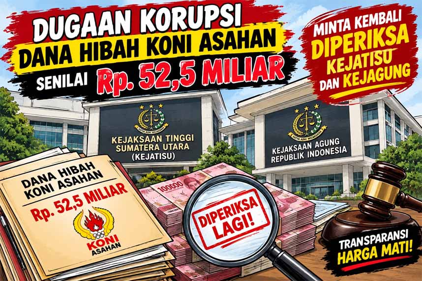 LPSH Kembali Soroti Dugaan Korupsi Dana Hibah KONI Kabupaten Asahan Senilai Rp52,5 Miliar