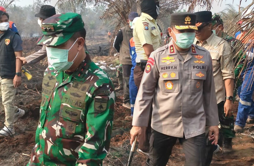 Pangdam XIX/TT Mayjen TNI Agus Hadi Waluyo Bersama Kapolda Riau Tinjau 34 Hektare Lahan Terdampak Karhutla di Dayun