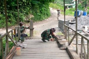 Kodim 0205/TK Bangun Jembatan Beton di Kuta Kepar, Progres Capai 57,20 Persen