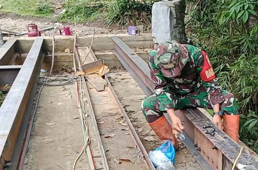 Kodim 0207/Simalungun Pembangunan Jembatan Bah Boluk di Simalungun Capai Progres 41,10 Persen