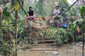 Kodim 0212/TS, Pembangunan Jembatan Gantung di Tapanuli Selatan Capai Progres 39,40 Persen